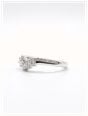 5 Stone Pavé Natural Diamond Platinum Chevron Half Eternity Band J8293 - alternate view 2