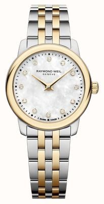 Raymond Weil Toccata Classic Quartz Diamond (24mm) Mother-of-Pearl Dial / Two-Tone Stainless Steel Bracelet 5024-STP-97081