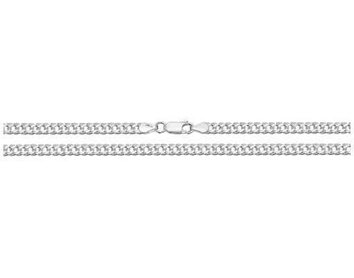 James Moore TH G1018/26 Silver Double Curb Lobster Clasp Jewellery