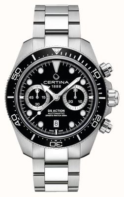 Certina DS Action Diver Chrono (44.6mm) Black Dial / Stainless Steel Bracelet C0328271105100