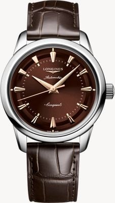 LONGINES Conquest Heritage Automatic (38mm) Brown Dial / Brown Alligator Leather Strap L16494622