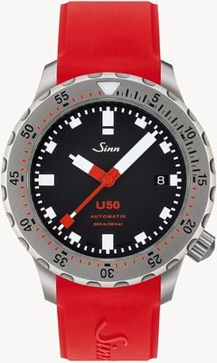 Sinn U50 | Red Silicone Divers Watch 1050.010 RED STRAP