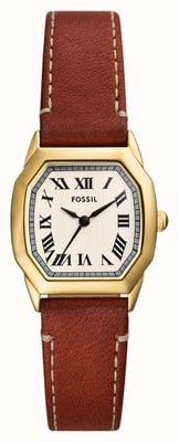 Fossil Women's Harlow (27mm) Cream Dial / Brown Leather Strap ES5364