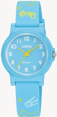 Lorus Junior Space Pattern (27mm) Sky Blue Dial / Sky Blue Patterned Silicone Strap RRX39JX9