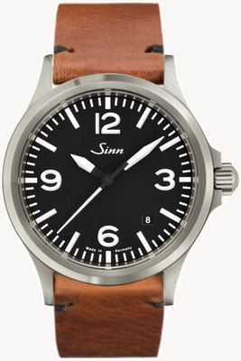 Sinn 556 A Sports Sapphire Glass Vintage Cowhide Leather Brown Strap 556.014 VINTAGE COWHIDE BROWN