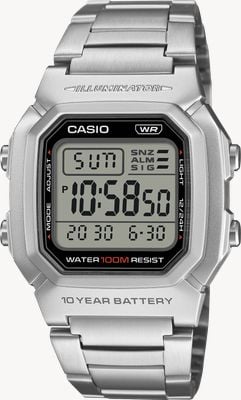 Casio Illuminator Multi-function (36.8mm) Digital Display / Stainless Steel Bracelet W-800HD-1AVEF