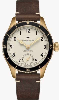 Hamilton Khaki Aviation Pilot Pioneer Mechanical (43mm) Eggshell-White Dial / Brown Leather Strap H76709510
