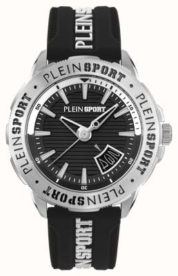 Plein Sport RAMPAGE Date (44mm) Black  Dial / Black & White Silicone Strap PSGDA0424