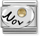 Nomination Classic November Birthstone Citrine Sterling Silver & Steel Charm 330505/11