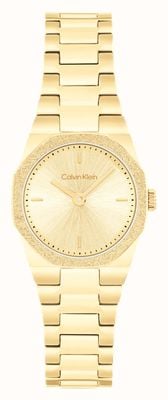 Calvin Klein Geometric Elegance (23mm) Gold Dial / Gold PVD Stainless Steel Bracelet 25100142
