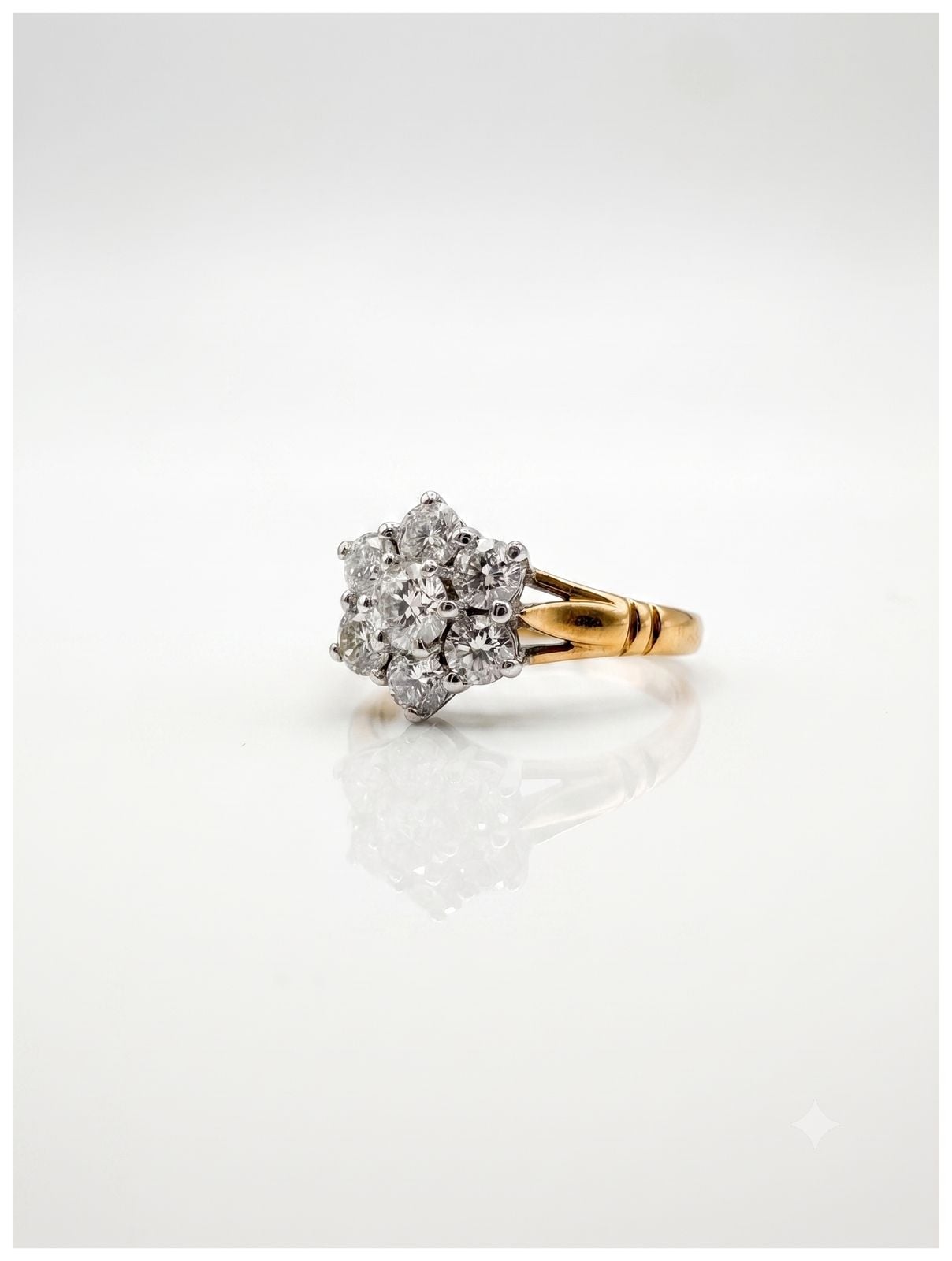 James Moore & Co J45836 18k Yellow Gold 1.03ct Flower Jewellery