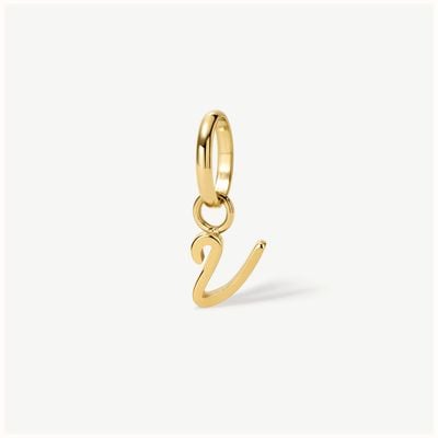 D.LOUISE Gold Tone Mini Italic Initial Charm - V CH-39-22