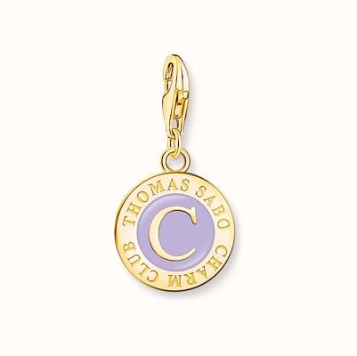 Thomas Sabo Charm With Violet Cold Enamel Gold-Plated 2105-427-13