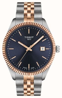 Tissot Ballade Quartz (40mm) Deep Blue Guilloché Dial / Two-Tone Stainless Steel Bracelet T1564102204100