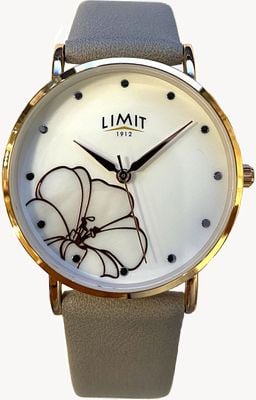 Limit Flower Detail White Dial / Grey Leather 60135.73