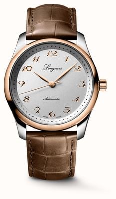 LONGINES Master Collections (40mm) Silver Dial 18ct Rose Gold Bezel / Brown Alligator Strap L27935702