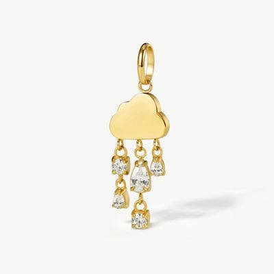 D.LOUISE Gold Plated White Stone Cloud Charm CH -101