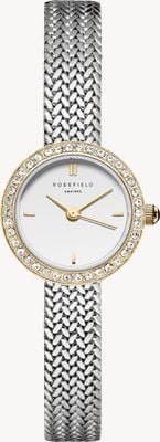 Rosefield Mini Small Edit Gold (20.4mm) White Dial / Stainless Steel Mesh Bracelet MWSMG-M06