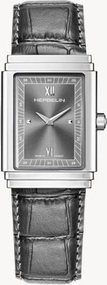 Herbelin Men's Art Deco (27mm) Grey Dial / Grey Leather Strap 17567AP04GR