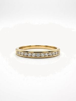James Moore & Co 9ct Yellow Gold Diamond Channel Set Half Eternity RD566/N