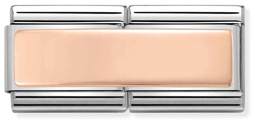 Nomination Classic DOUBLE ENGRAVED Steel And Bonded Rose Gold CUSTOM Smooth Plate Charm 430710/01