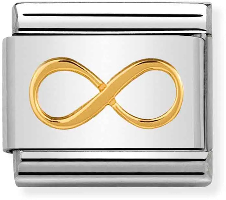 Nomination Classic Infinity 18ct Gold & Steel Charm 030162/41