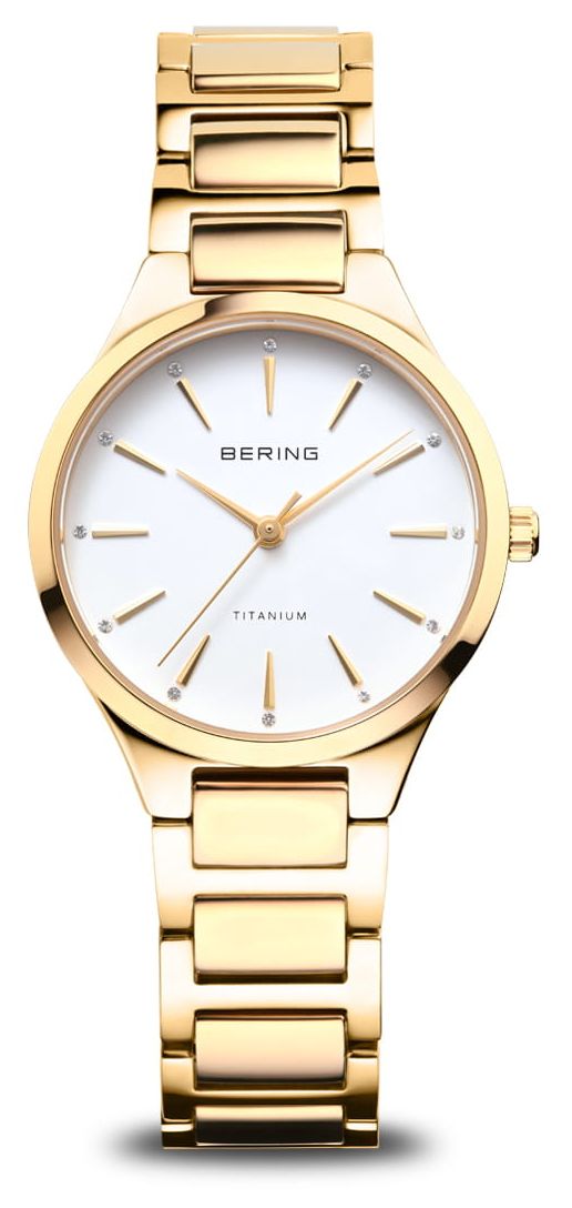 Bering 15630-734 Women's Titanium (30mm) White Dial / Gold- Watch