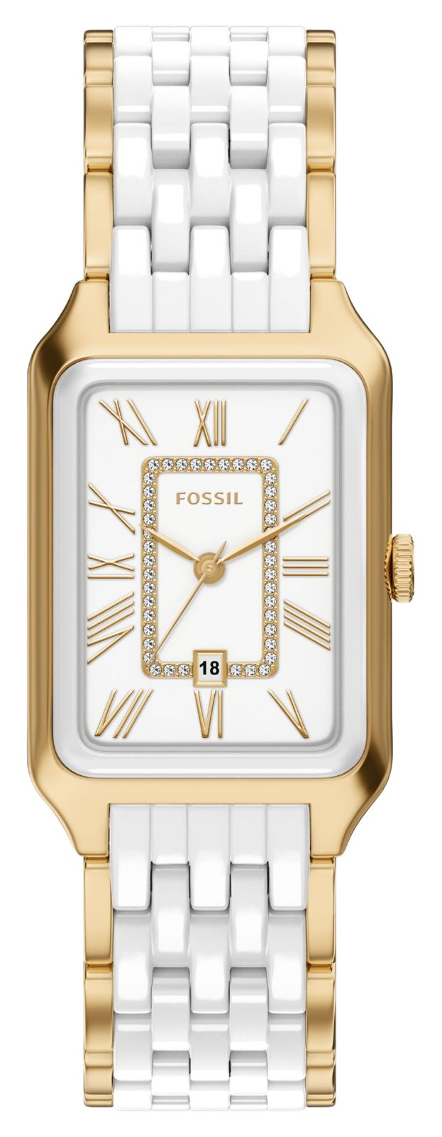 Fossil CE1136 Raquel 26 mm Three-Hand Date Gold-Tone Watch