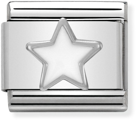 Nomination Classic White Star Sterling Silver & Steel Enamel Charm 330202/04