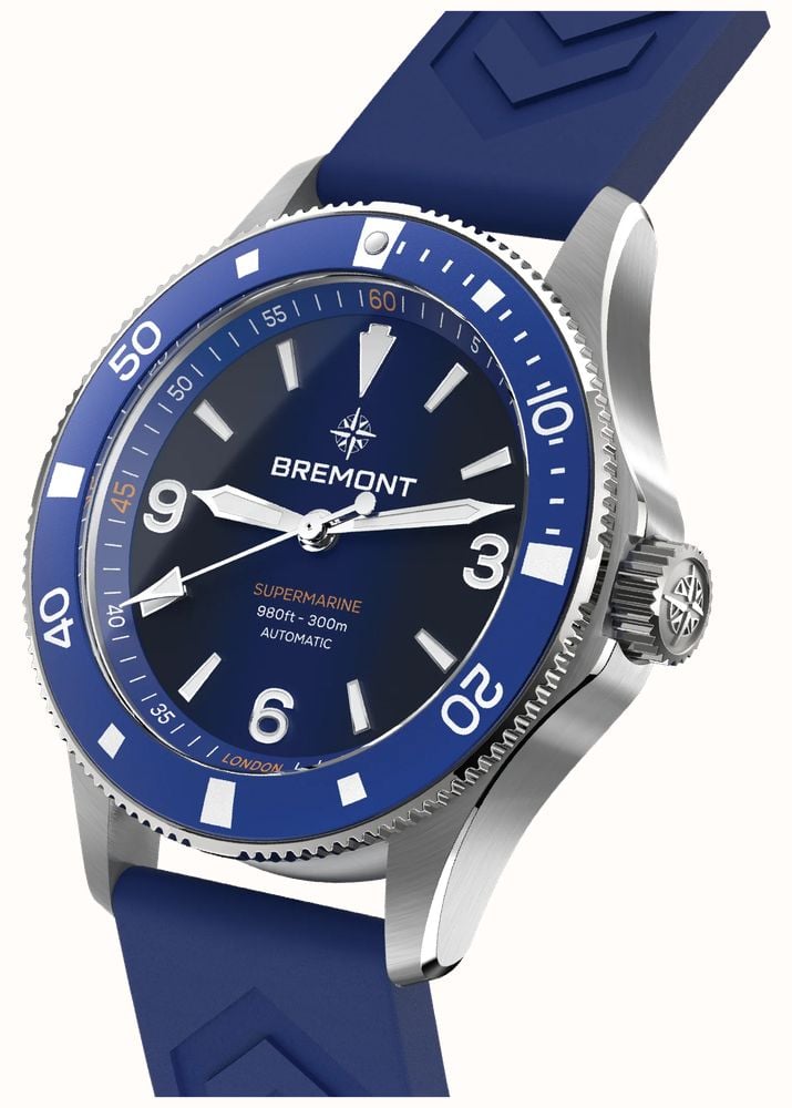 Bremont Supermarine 300M Automatic (40mm) Blue Gradient Dial / Blue Rubber Strap SM40-ND-SS-BL-R-S - alternate view 3