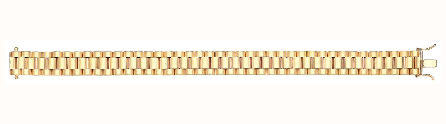 James Moore TH Women's 9ct Yellow Gold 12mm Watch Strap-Style Bracelet 8.5 Inches BR262