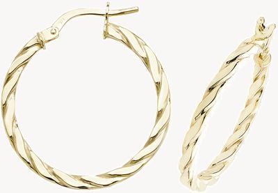 Treasure House 9ct Yellow Gold 20mm Hoop Earrings ER1041-20