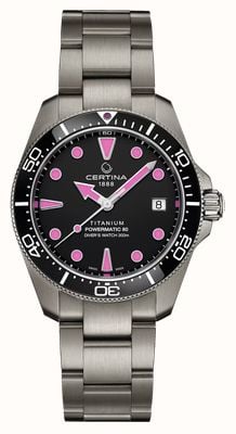 Certina DS Action Diver Powermatic 80 (38mm) Black Dial / Titanium Bracelet C0488074405101