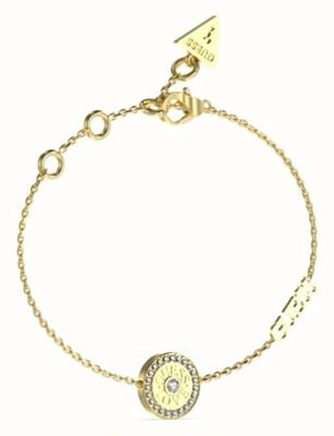 Guess Circle Crystal Detail Charm Bracelet Gold JUBB04053JWYGWHL