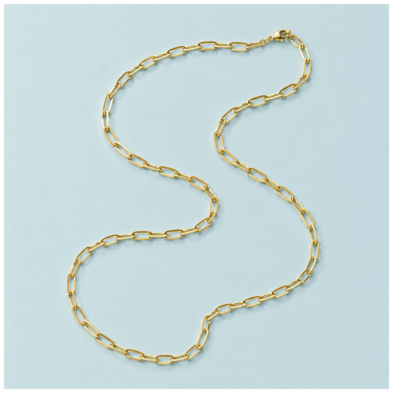 D.LOUISE GN-010 Gold Tone  modern Paperclip Necklace Jewellery