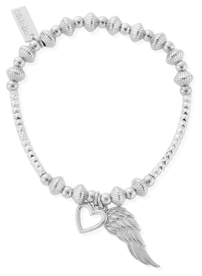 ChloBo SBHNCD007703 Pattern Noodle Disc Heart And Angel Wing Jewellery