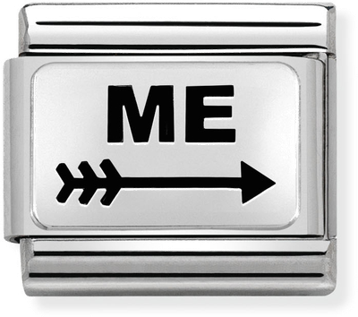 Nomination Classic OXYDISED PLATES 2 In Steel And 925 Silver Arrow ME Charm 330109/44