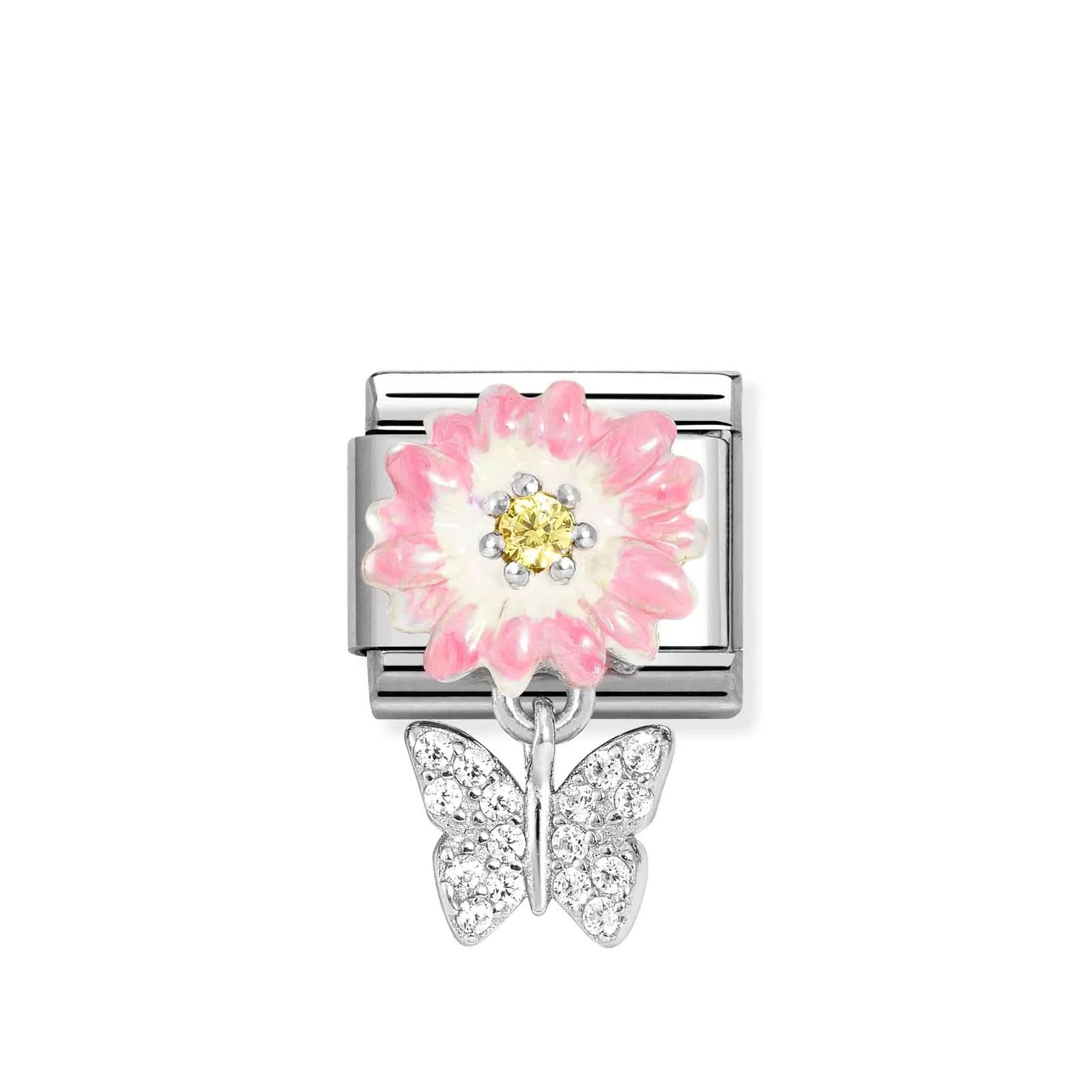 Nomination 331814/08 Classic Pink Daisy Butterfly Charm Jewellery