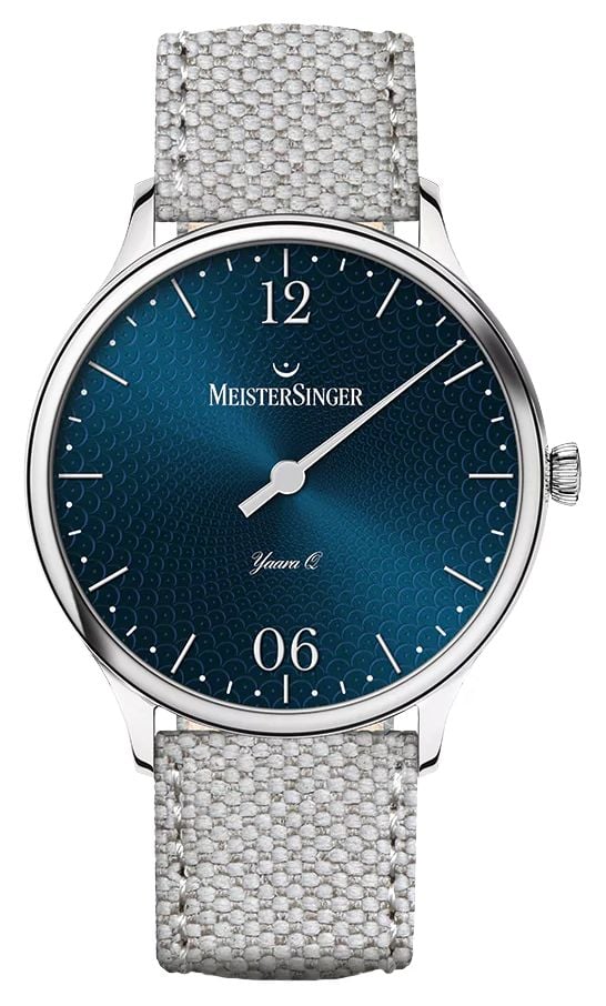 MeisterSinger YAQ917S Yaara Q (36mm) Blue Patterned Dial / Watch