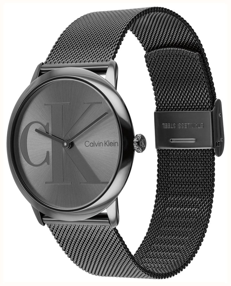 Calvin Klein Exceptional Quartz (37mm) Grey CK Dial / Grey PVD Stainless Steel Mesh Bracelet 25200606 - alternate view 3
