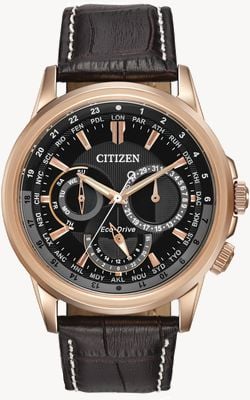 Citizen Men's Calendrier Rose Tone Eco-Drive Chronograph Watch BU2023-04E