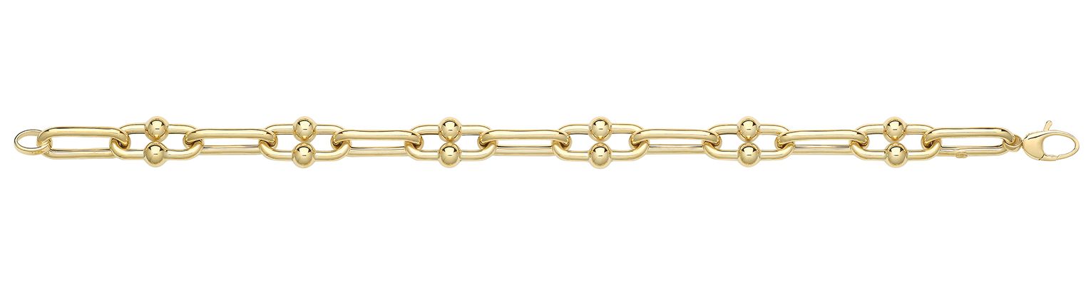 Treasure House BR676 9ct Yellow Gold Hollow Bubble Link Jewellery