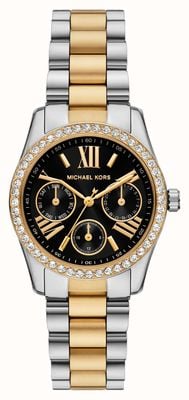 Michael Kors Lexington Lux Multifunction (34mm) Black Dial / Two-Tone Stainless Steel Bracelet MK4925