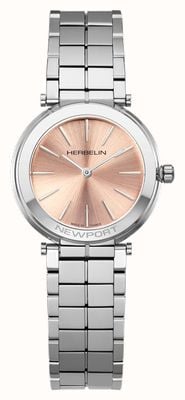 Herbelin Newport Slim Quartz (32mm) Rosé Champagne Dial / Stainless Steel Bracelet 16922B18