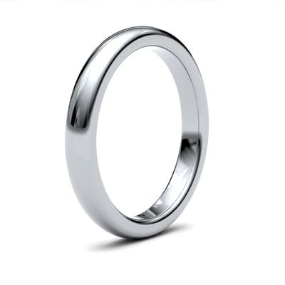 James Moore Wedding Ring  | 9ct White Gold | 3mm | ExtraHeavy | Size Premium Court | AG_3GZP-9W AG_3GZP-9W