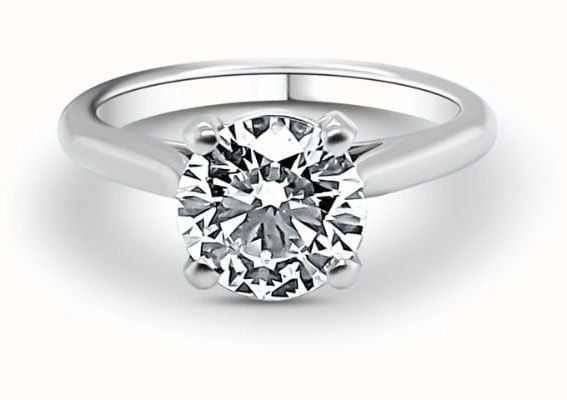 Bass Jewellery Platinum Lab Grown 2.01ct Round Brilliant Cut Diamond D Vs1 J15801