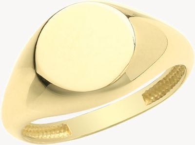 Treasure House 9ct Yellow Gold Womens Round Signet Ring Size L RN940/L