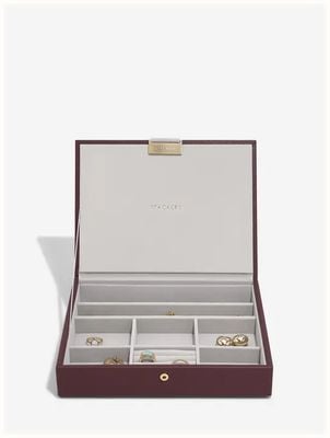 Stackers Classic Jewellery Box Lid Burgundy 76863