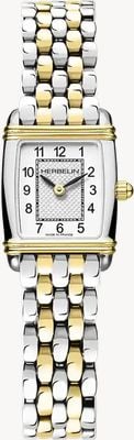 Herbelin Art Déco Tonneau Quartz (17.8mm) White Dial / Two-Tone Stainless Steel Bracelet 17438BT22