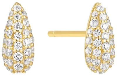 Ania Haie Gold Plated Silver Pavé Dome Stud Earrings E078-02G